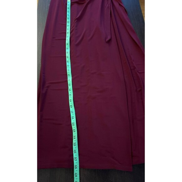 NWT London Times Wine Color Sleeveless Wrap Jumpsuit Size 12 - Picture 8 of 9